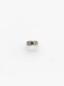 Dorthe Kristensen Artist Works For Sale: Green Sapphire and Gold Ring