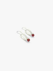 Elfi Spiewack Artist Works For Sale: Navette Earrings with Carnelian