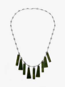 Lisa Woods Artist Works For Sale: Pounamu Rectangle Chain Necklace