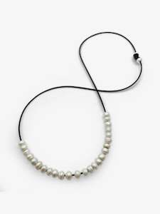 White Flat Pearl Necklace