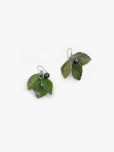 Lynn Kelly Artist Works For Sale: Map and Pearl Leaf Earrings