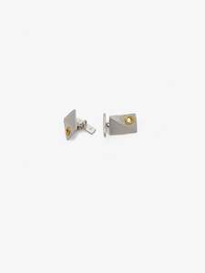 Silver and gold rectangle cufflinks