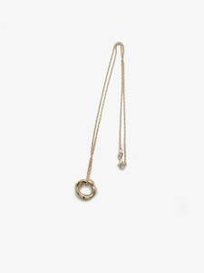 Large Circle Pendant with Sapphire & Diamonds