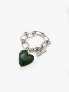 Big Green Heart Bracelet