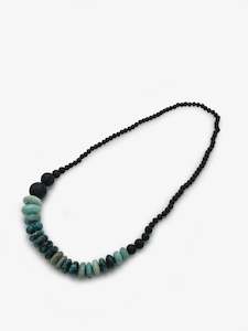 Lynn Kelly Artist Works For Sale: Turquoise and Lava Bead Necklace