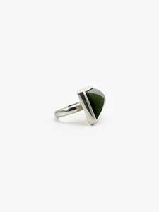 Anna Balasoglou Artist Works For Sale: 'High Rise' Step-cut Greenstone Ring