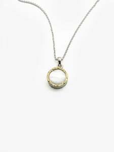 13mm  Mother of Pearl Pendant Necklace (DM627)