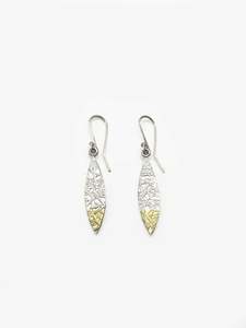David Mcleod Artist Works For Sale: Small Texture Leaf Earrings (DM624)