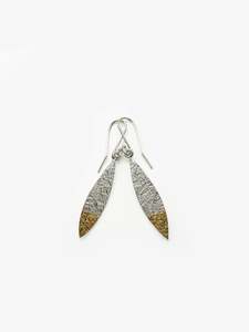 David Mcleod Artist Works For Sale: Large Texture Leaf Earrings (DM625)