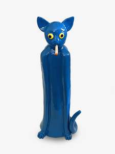 Mark Rayner Artist Works For Sale: Blue Smoking Cat #1