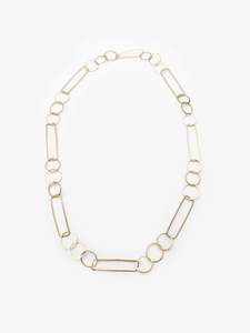 Sketches 3 Circle Gold Plated Necklace (IME63)