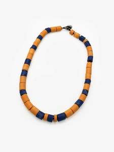Core Necklace - Lapis, Orange Corian (JL378)