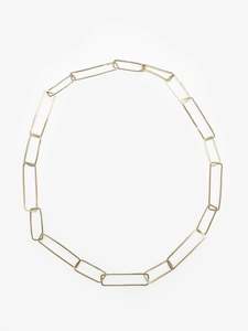 Sketches Oblong Gold Plated Necklace (IME40)