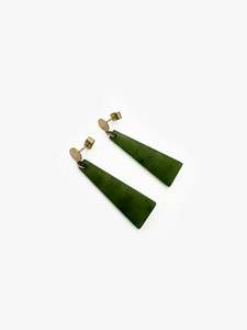 Lisa Woods Artist Works For Sale: Pounamu Tapered Earrings (LWO138)