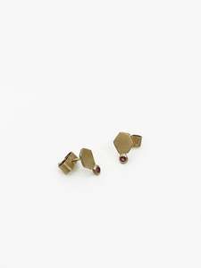 Lisa Woods Artist Works For Sale: Gold & Ruby Studs (LWO135)
