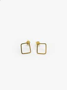 Ilse Marie Erl: Sketches Square Gold Plated Stud Earrings (IME58)