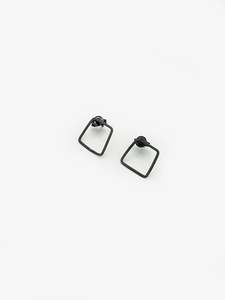 Ilse Marie Erl: Sketches Square Oxidised Silver Stud Earrings (IME55)