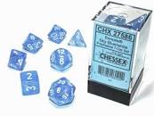 Dice: Borealis Sky Blue/White 7 Poly Dice
