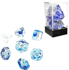 Dice: Nebula Dark Blue/White Poly Set