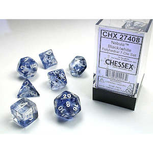 Nebula Black/White 7-Poly Dice Set