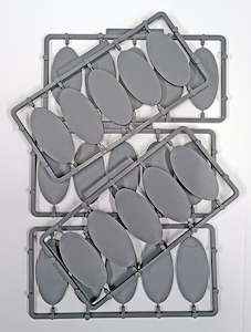 Great Escape Games: Plastic 25mm x 50mm Oval Bases 25 Pack
