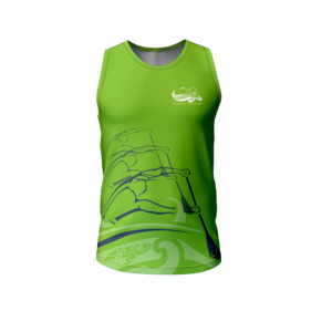 Tauranga Moana Outrigger Canoe Club Green Racerback Singlet