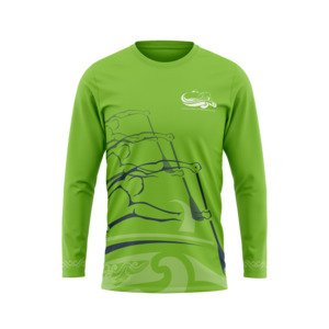 Tauranga Moana Outrigger Canoe Club Green Long Sleeve Tee
