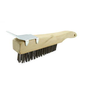 Hand Tools: Haydn Wire Brush 4 Row Wooden Handle with Scraper