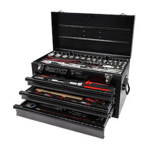 MotoBox | 103-Piece Metric Motorcycle 3-Drawer Hand Carry Tool Box - Black, Black
