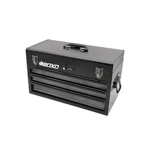 20" 3-Drawer Portable Steel Tool Box | Black/Blue