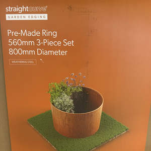Straightcure Corten Steel Edging: Straightcurve Ring 800mm Diameter - 560mm High