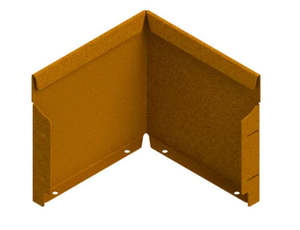 Straightcure Corten Steel Edging: Straightcurve 240mm Corner (Weathering Corten)