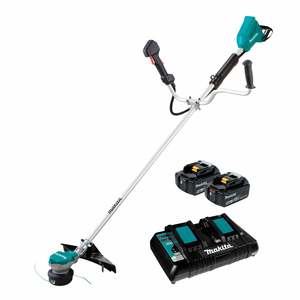 Makita Cordless Line Trimmer Kit 2 x 18 Volt 5AH Batteries with Bike Handle