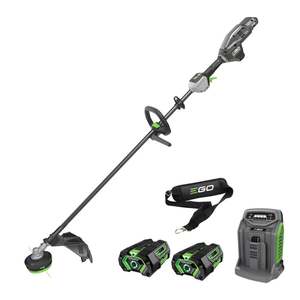 Lawn Trimmers: EGO POWER+ 56V Commercial 45cm Line Trimmer KIT Includes 2 x 5. Ah Batteries, Turbo Charger & AP1500 Shoulder Strap