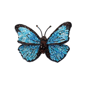 blue morpho brooch