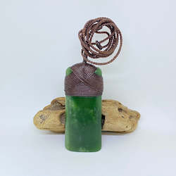 Toki Adze: Large Kawakawa Cross-bound Toki Pendant