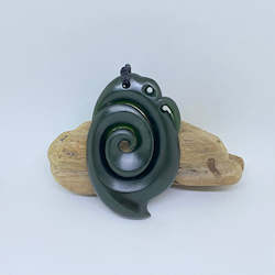 Large Dark Manaia with Koru tail