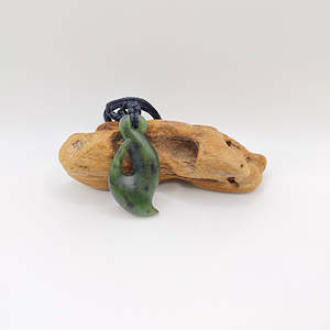 Pendant, Necklace: Kokopu Hei Matau Hook Pendant