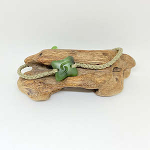 Earrings: Green Cord Martyr River Pounamu Bracelet