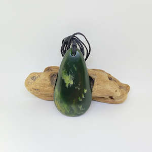 Roimata Kuru Drop: Large Marsden Flower Jade Roimata Drop Pendant