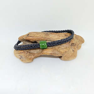 Earrings: Black Cord Single Beaded Bracelet