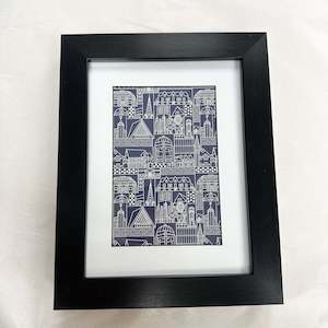 Art: Christchurch Print in 6x4 Frame - Blue