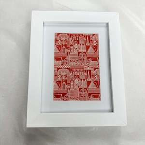 Art: Christchurch Print in 6x4  Frame - Red