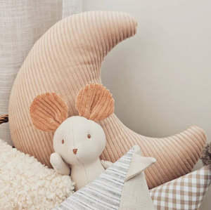 Baby + Child: Ribbed Moon Cushion | French Vanilla