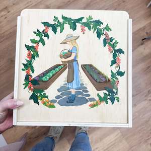 PREORDER Custom Painted Box - Woman in Garden