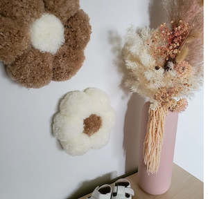 Nursery Decor: Blossom Wall Hanging - Cream/Mocka