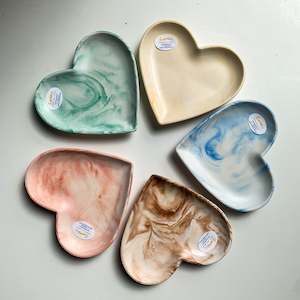 Jewellery Accessories 1: Heart Dish- Marbled