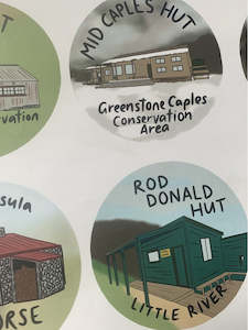 Hut Stickers - South Island