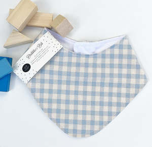 Baby Me: Soft Baby Blue Checkered Dribble Bib