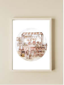 Kids Room Decor: Millar Mouse Market - Print